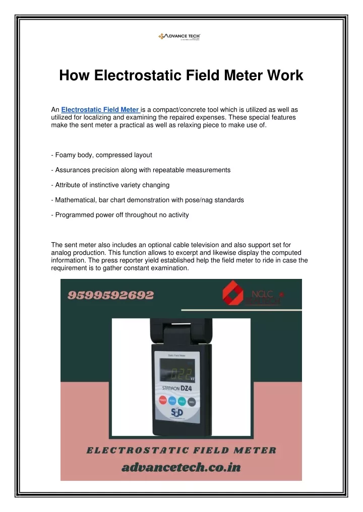 how electrostatic field meter work