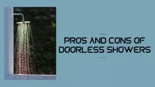 Pros and Cons of Doorless Showers..