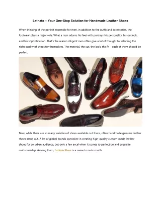 Lethato – Your One-Stop Solution for Handmade Leather Shoes