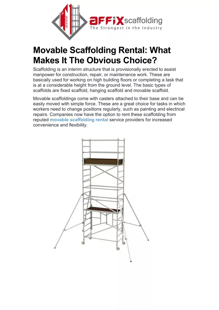 movable scaffolding rental what makes