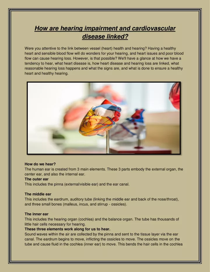 how are hearing impairment and cardiovascular