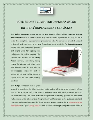 Does Budget Computer offer Samsung Battery Replacement Services?
