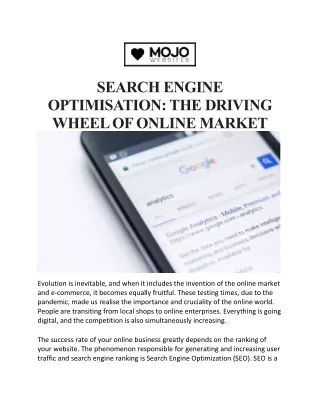 SEARCH ENGINE OPTIMISATION THE DRIVING WHEEL OF ONLINE MARKET