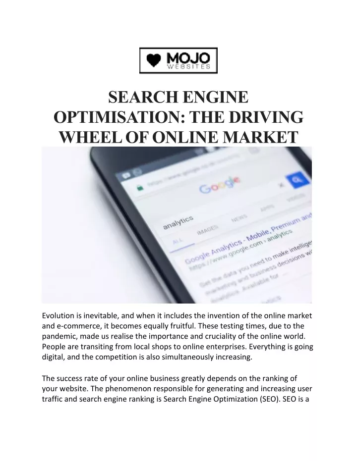 search engine optimisation the driving wheel