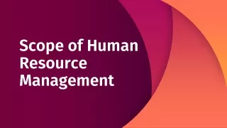 scope of human resource management
