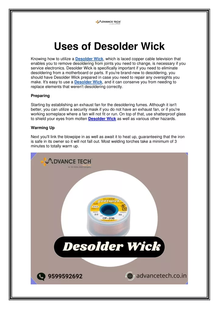 uses of desolder wick