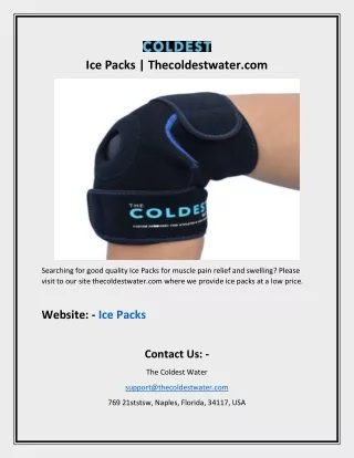 Ice Packs | Thecoldestwater.com