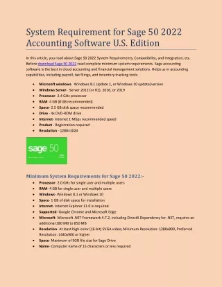 Sage 50 2022 System Requirements