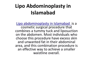 Lipo Abdominoplasty in