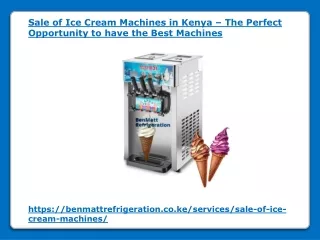 Sale of Ice Cream Machines in Kenya