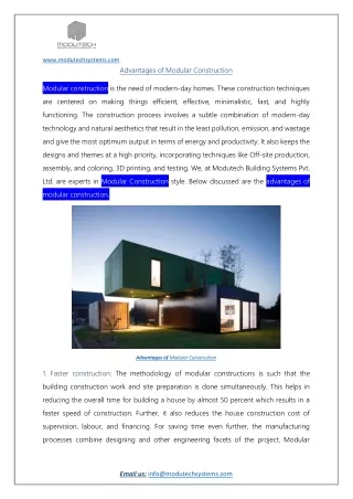 Modular Construction Advantages | Modutech Systems