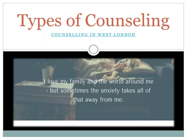 types of counseling
