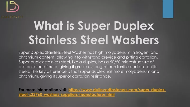 what is super duplex stainless steel washers