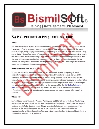 sap certification preparation guide