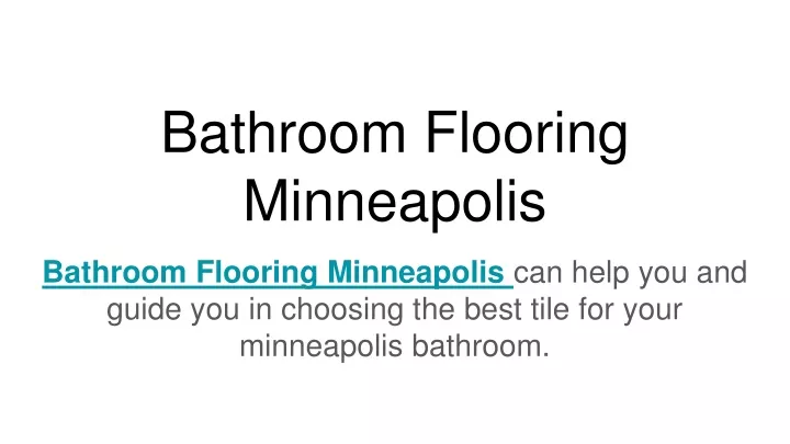 bathroom flooring minneapolis