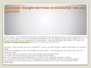 Google Helpdesk Nederland Service aan je deur