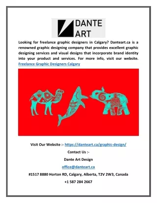Freelance Graphic Designers Calgary | Danteart.ca