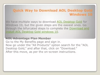Quick Way to Download AOL Desktop Gold Windows12