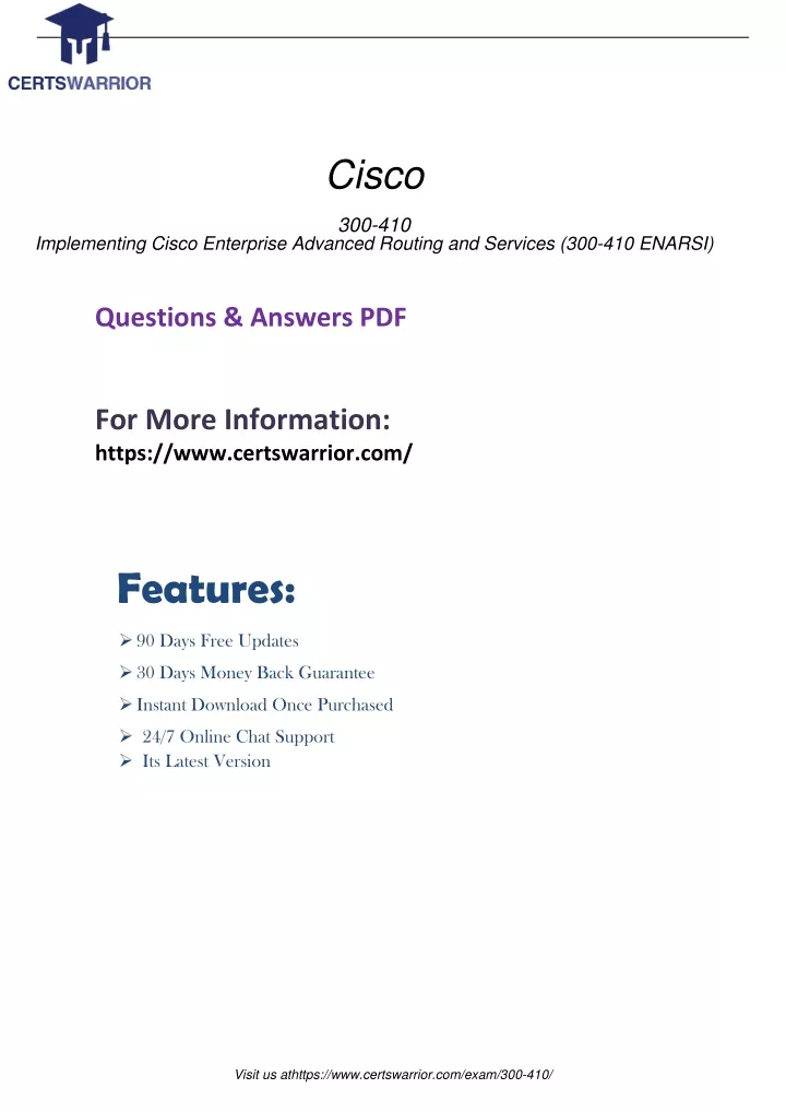 PPT - 300-410 Implementing Cisco Enterprise Advanced Routing And ...