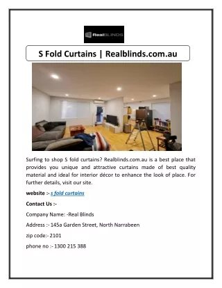S Fold Curtains | Realblinds.com.au