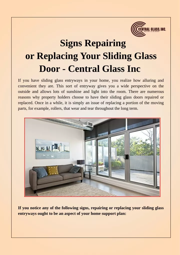 signs repairing or replacing your sliding glass