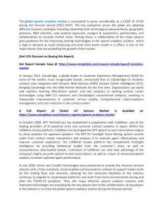 the global speech analytics market is anticipated