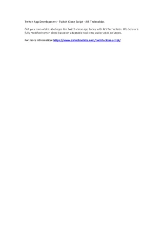 twitch app development twitch clone script