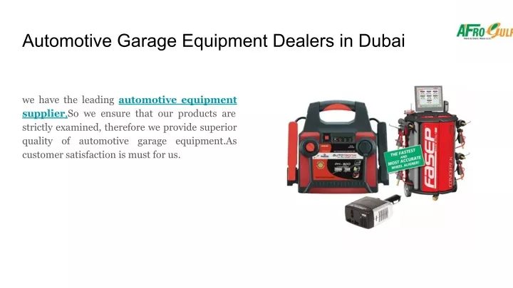 automotive garage equipment dealers in dubai