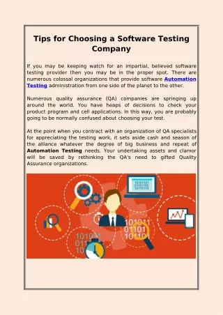Tips for Choosing a Software Testing Company