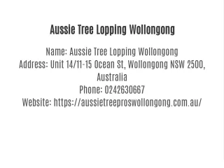 aussie tree lopping wollongong