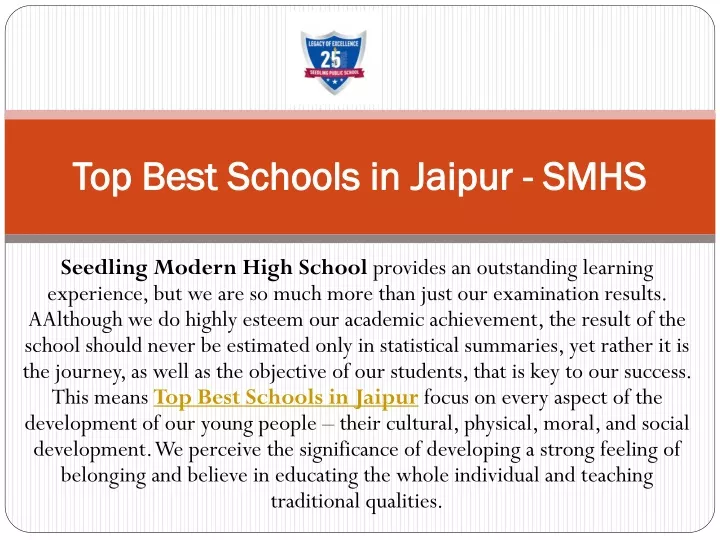top best schools in jaipur smhs
