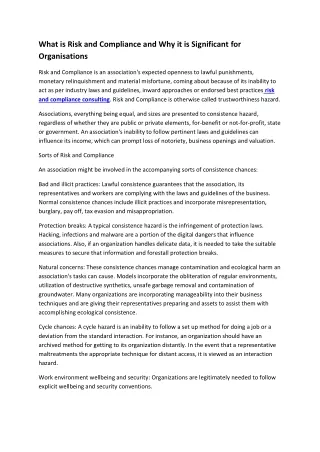 what is risk and compliance