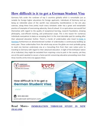 How difficult is it to get a German Student Visa