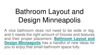 Bathroom Layout and Design Minneapolis