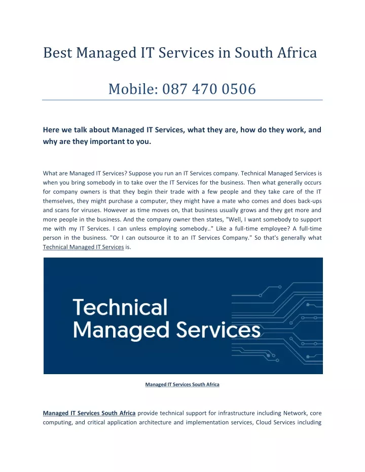 best managed it services in south africa mobile