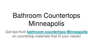 Bathroom Countertops Minneapolis