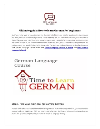 Ultimate guide How to learn German for beginners