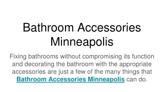 Bathroom Accessories Minneapolis