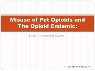Misuse of pet opioids and the Opioid Endemic: