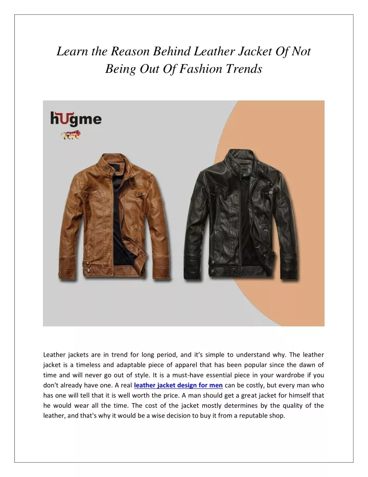 learn the reason behind leather jacket