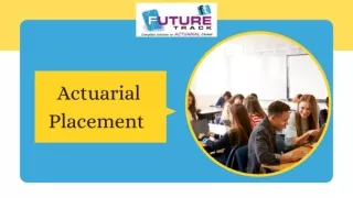 Actuarial Placement Opportunity By Future Track Eductech LLP
