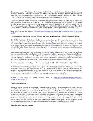 the research report sterilization technologies