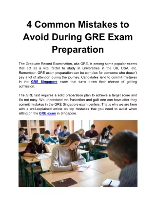 4 Common Mistakes to Avoid During GRE Exam Preparation