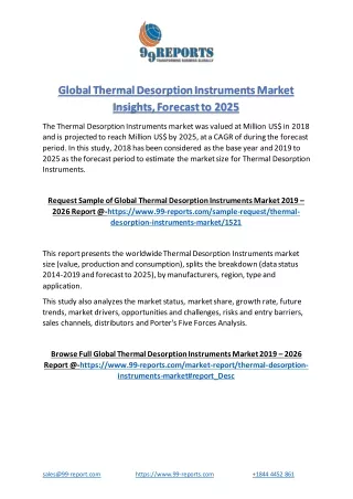 Global Thermal Desorption Instruments Market Insights, Forecast to 2025