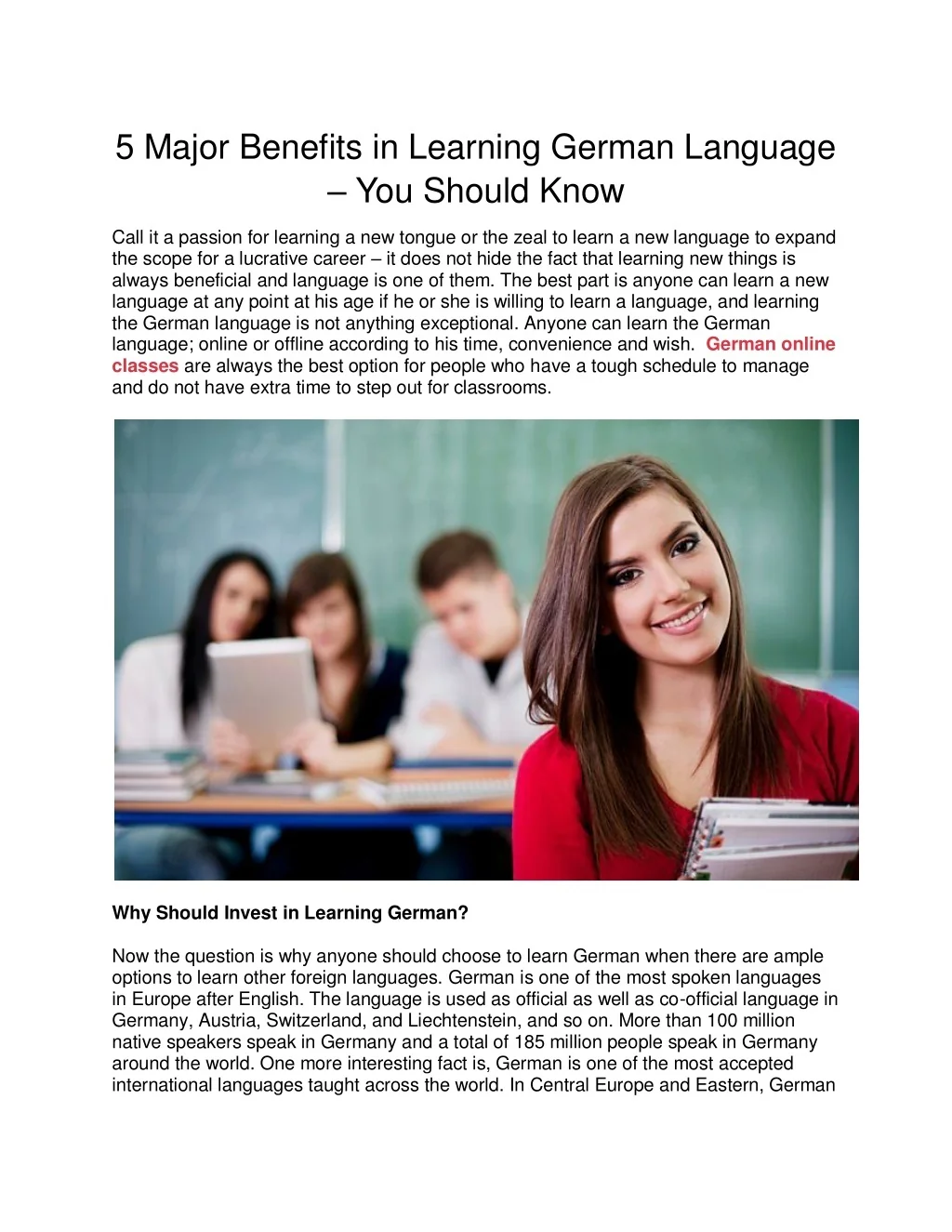 PPT - 5 Major Benefits in Learning German Language PowerPoint ...