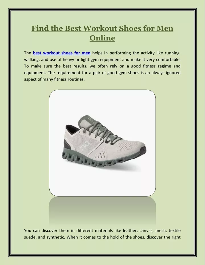 find the best workout shoes for men online