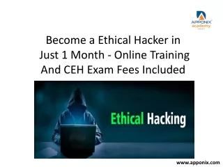 become a ethical hacker in just 1 month online training and ceh exam fees included