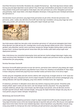 Sejarah Game Domino Berkembangnya Serta Cara Memainkannya