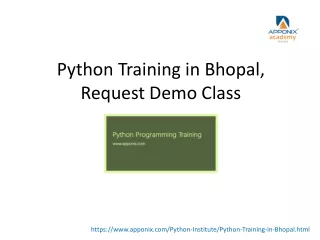 Python Training in Bhopal, Request Demo Class