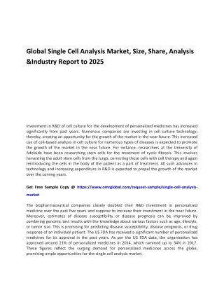 global single cell analysis market size share